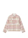 Chocoolate Check-pattern Patch-pocket Shirt Jacket In Pink