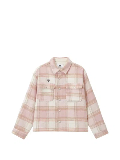 Chocoolate Check-pattern Patch-pocket Shirt Jacket In Pink