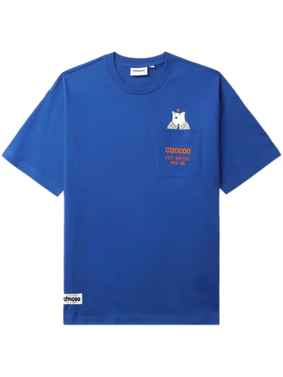 Chocoolate Chocoo Bear Cotton T-shirt In Blau
