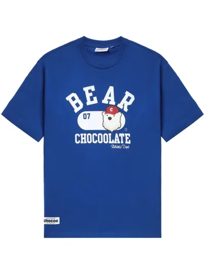 Chocoolate Chocoo Bear Cotton T-shirt In Blau