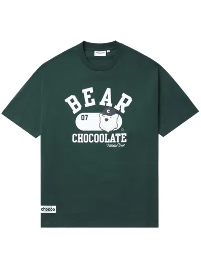 Chocoolate Chocoo Bear Cotton T-shirt In Grün