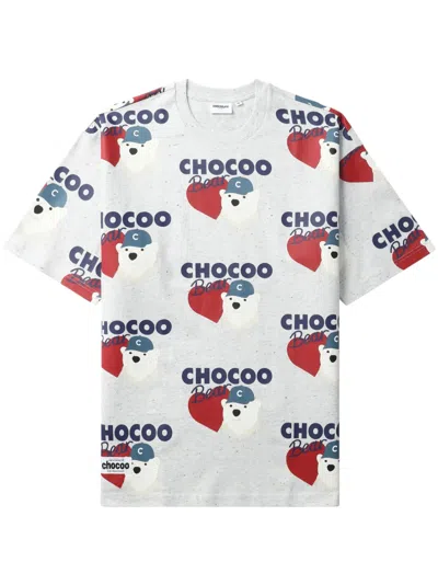 Chocoolate Chocoo Bear Cotton T-shirt In Weiss