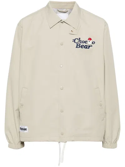 Chocoolate Chocoo Bear-print Shirt Jacket In Neutrals