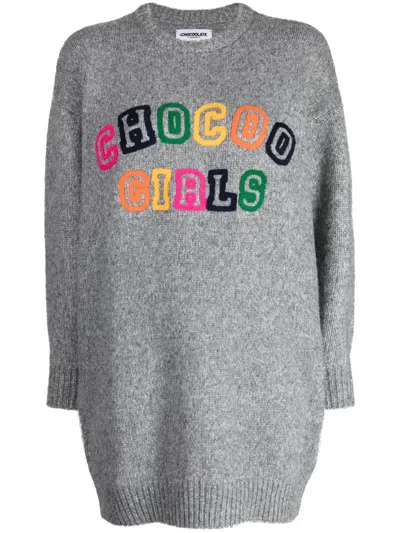 Chocoolate Chocoo Girls Knit Dress In Grau