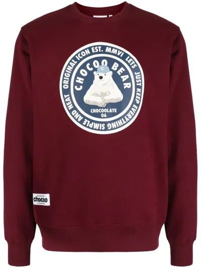 Chocoolate Chocoobear-print Jersey Sweatshirt In Red