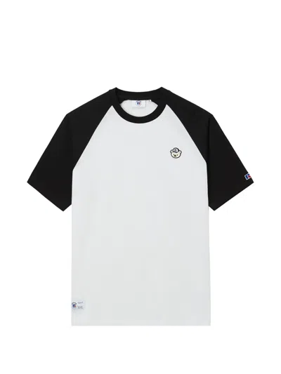 Chocoolate Contrast-sleeve T-shirt In White