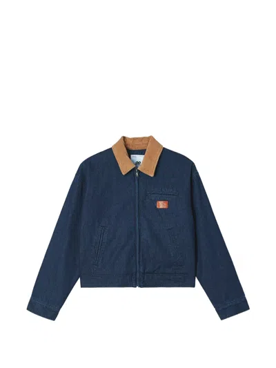 Chocoolate Corduroy-collar Denim Jacket In Blue