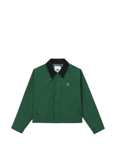 Chocoolate Corduroy-collar Logo-patch Jacket In Green