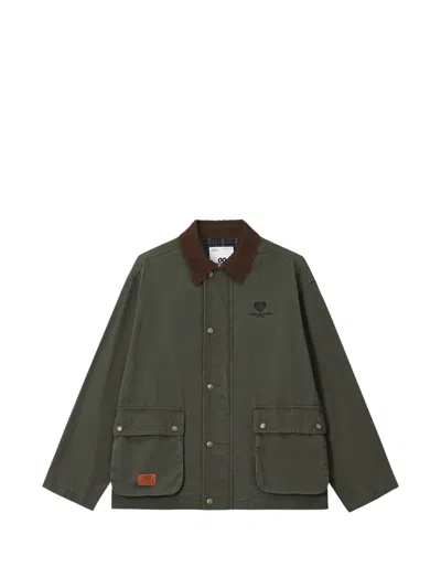 Chocoolate Corduroy-collar Patch-pocket Jacket In Green