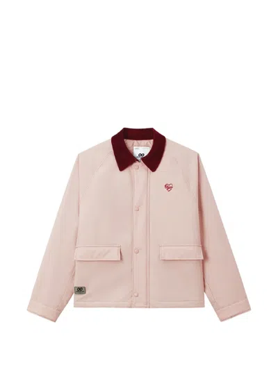 Chocoolate Corduroy-collar Raglan-sleeve Jacket In Pink