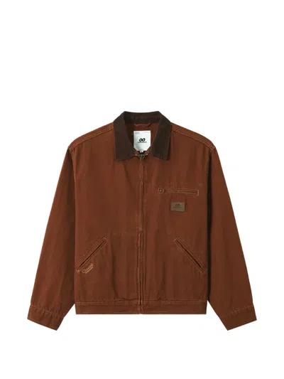 Chocoolate Corduroy-collar Zip-up Jacket In Brown