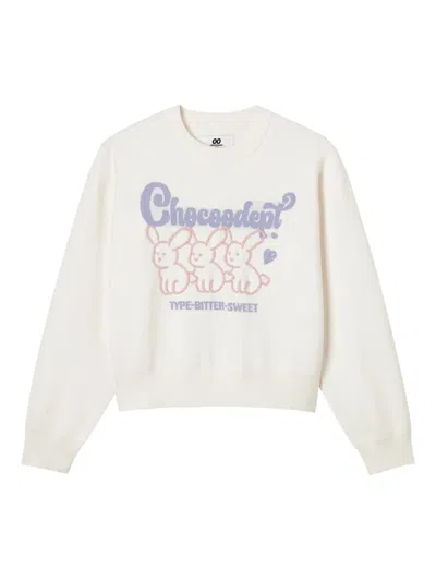 Chocoolate Crew Neck Sweater In White