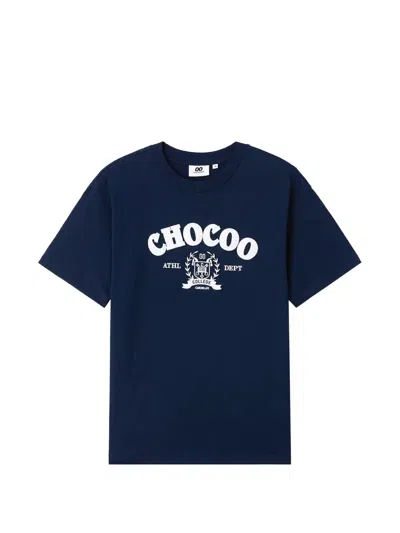 Chocoolate Crew-neck Logo-print T-shirt In Blue