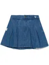 Chocoolate Denim Pleated Skirt In Blue