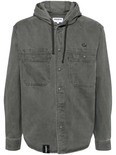 Chocoolate Denim Shirt Jacket In Grey