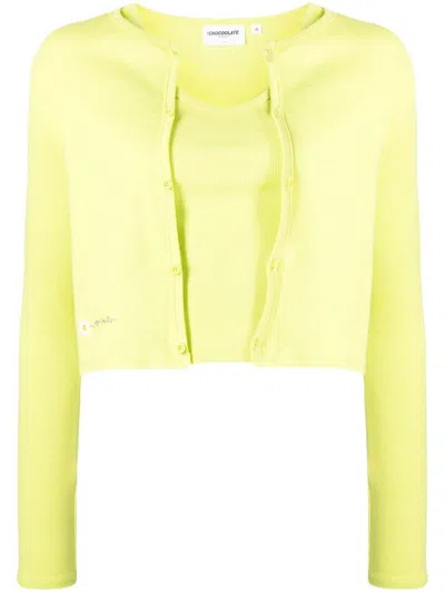 Chocoolate Double-layer Cardigan Top In Gry