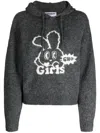Chocoolate Drawstring-hood Intarsia-knit Hoodie In Grey