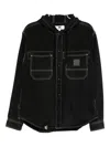 Chocoolate Drawstring Hooded Shirt In Black