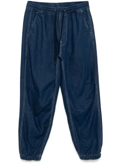 Chocoolate Drawstring Tapered Jeans In Blue