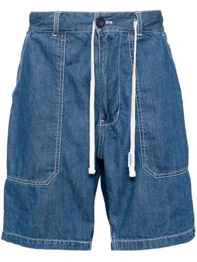 Chocoolate Drawstring-waist Denim Shorts In Blue