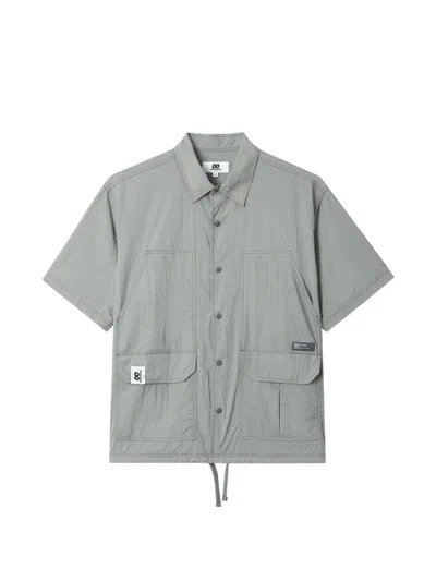 Chocoolate Drawstring-hem Short-sleeve Shirt In Gray