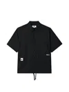 Chocoolate Drawstring-hem Utility Shirt In Black