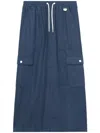 Chocoolate Elasticated-waist Denim Midi Skirt In Blue