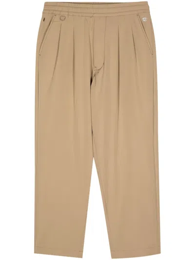Chocoolate Elasticated-waist Tapered Trousers In Brown