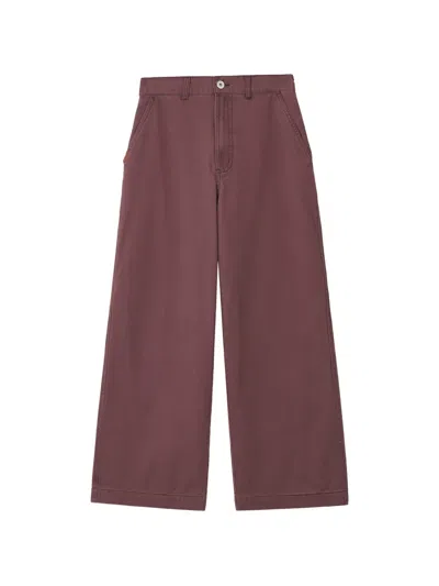 Chocoolate Elasticated-waist Cotton Wide-leg Jeans In Purple