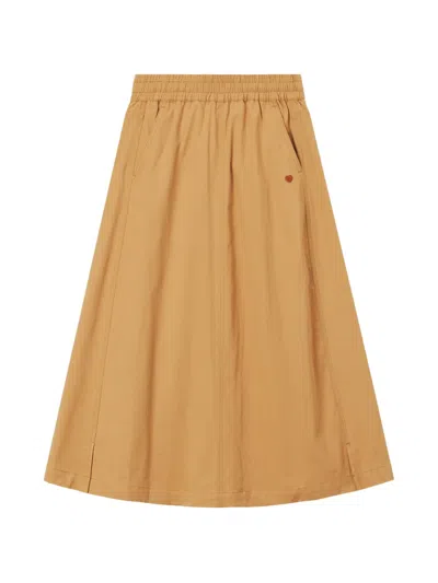 Chocoolate Elasticated-waist Midi Skirt In Neutrals