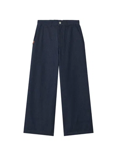 Chocoolate Elasticated-waist Wide-leg Jeans In Blue