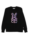 Chocoolate Embossed-graphic Cotton Sweatshirt In Black