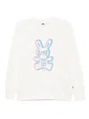 Chocoolate Embossed-graphic Cotton Sweatshirt In White