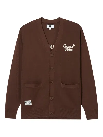 Chocoolate Embroidered-bear Cardigan In Brown