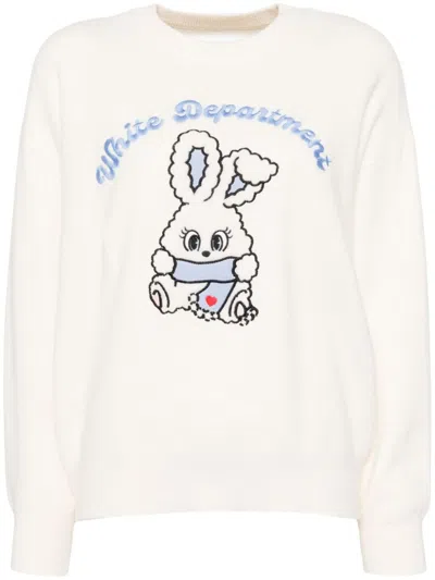 Chocoolate Embroidered Crew Neck Jumper In Neutrals