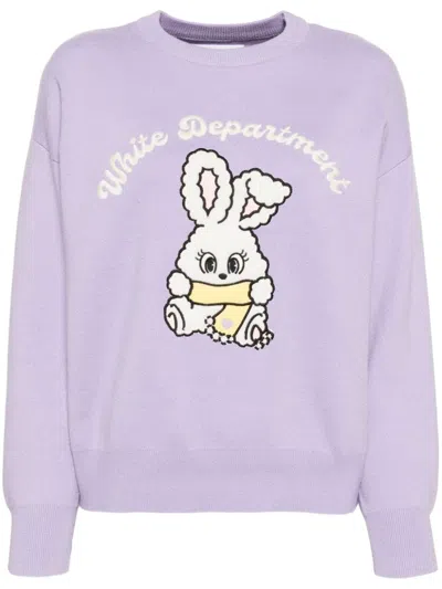 Chocoolate Embroidered Crew Neck Jumper In Purple