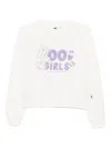 Chocoolate Embroidered-graphic Cotton Sweatshirt In White