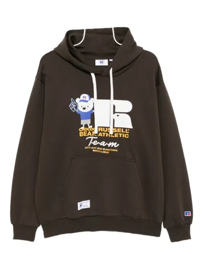 Chocoolate Embroidered Hoodies In Brown