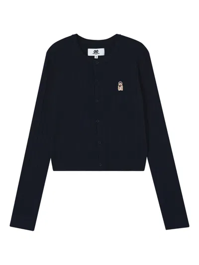 Chocoolate Embroidered-logo Cardigan In Blue