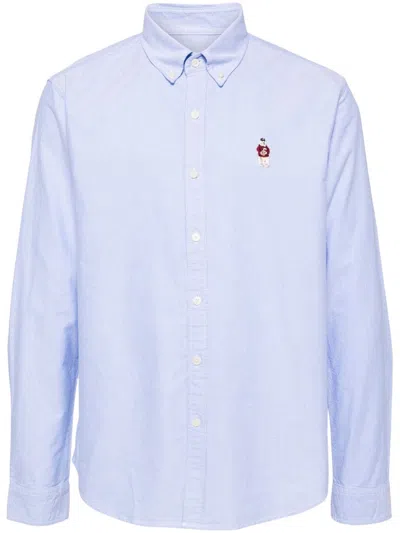 Chocoolate Embroidered-logo Cotton Shirt In Blue