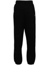Chocoolate Embroidered-logo Cotton Track Pants In Black
