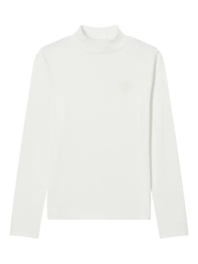 Chocoolate Embroidered Ribbed T-shirt In White
