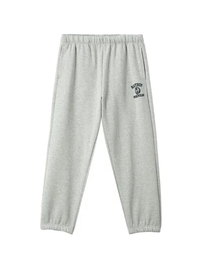 Chocoolate Embroidered-detail Track Pants In Gray