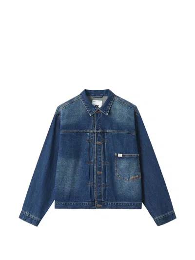 Chocoolate Faded-effect Patch-pocket Denim Jacket In Blue