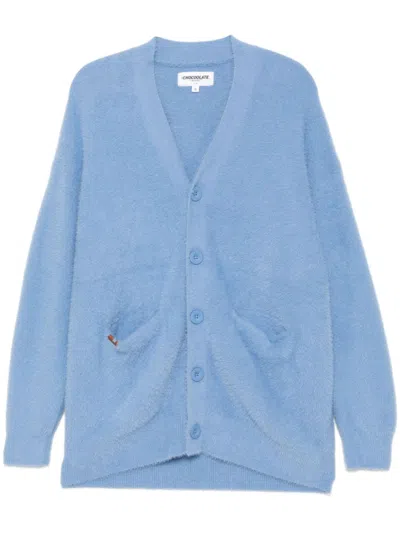 Chocoolate Faux-fur Cardigan In Blue