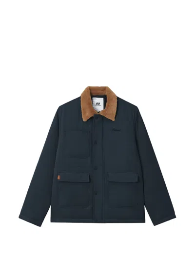 Chocoolate Faux-fur Collar Quilted Jacket In Blue
