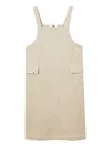 Chocoolate Flap-pocket Corduroy Midi Dress In Neutral