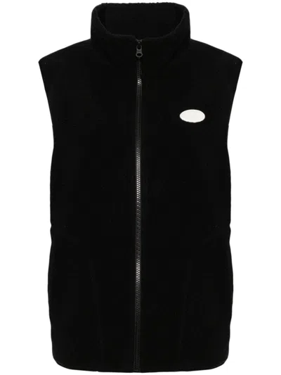 Chocoolate Fleece Zip Up Vest In Black