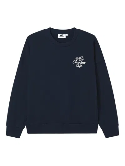 Chocoolate Floral-embellished Sweatshirt In Blue