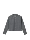 Chocoolate Gingham-check Heart-patch Shirt In Blue